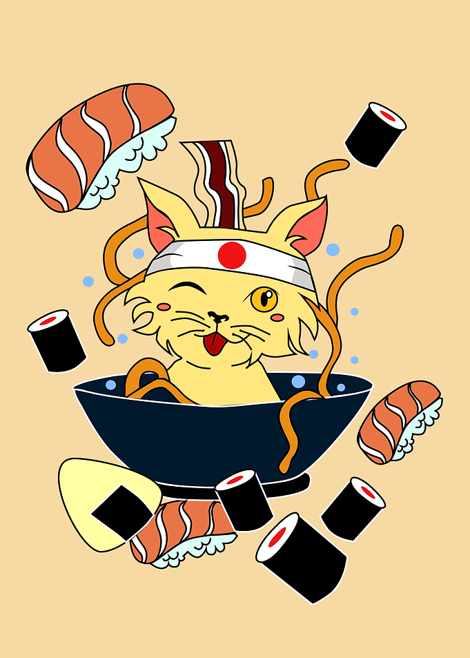 Cat cute ramen