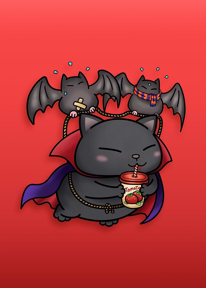 Halloween Cat Vampire Cat