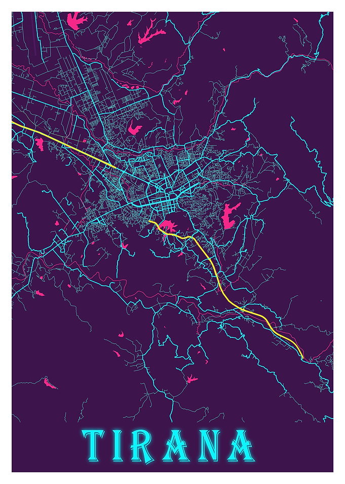 Tirana Neon City Map