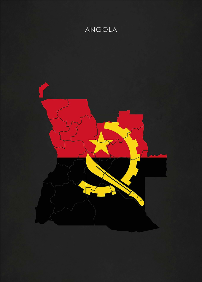 Angola Flag Map