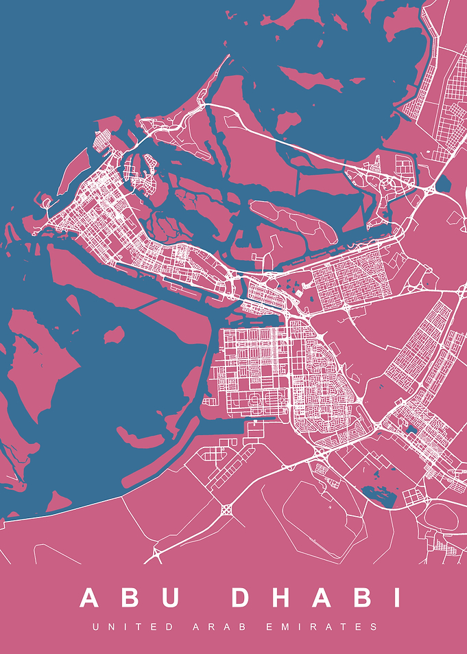 ABU DHABI Map Pink