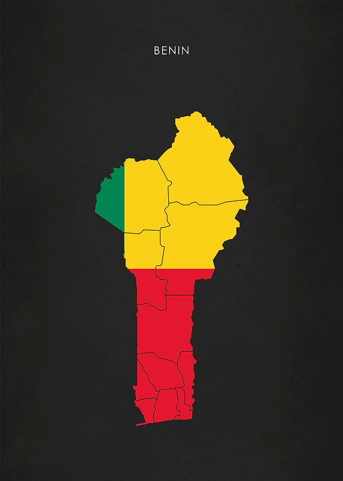 Benin Flag Map Africa