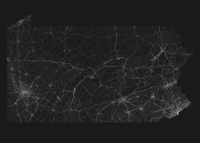 Roads of Pennsylvania Map