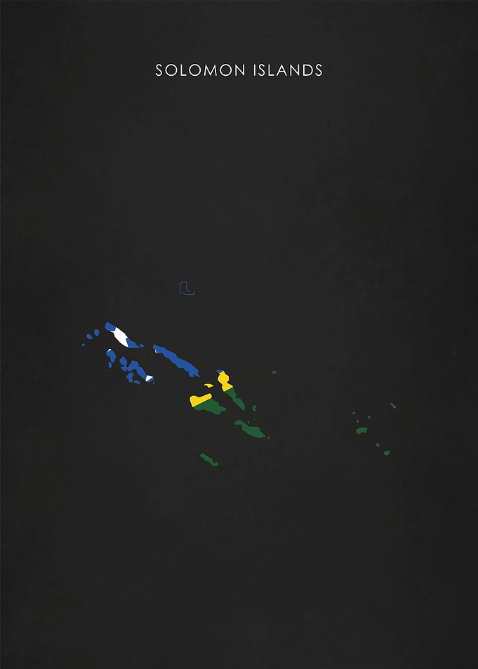 Solomon Islands Flag Map