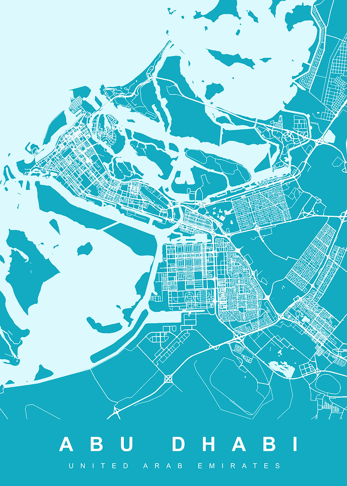 ABU DHABI Map Aqua