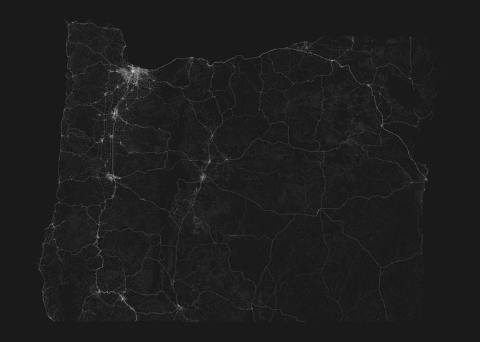 Roads of Oregon Map