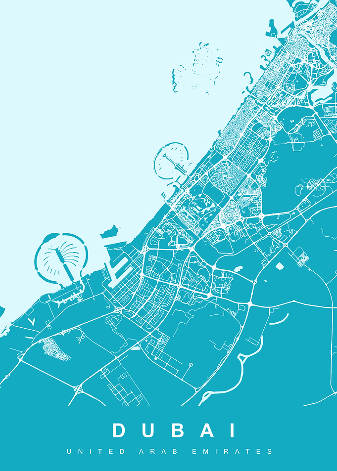 DUBAI Map Aqua