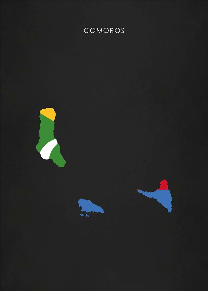 Comoros Flag Map Africa