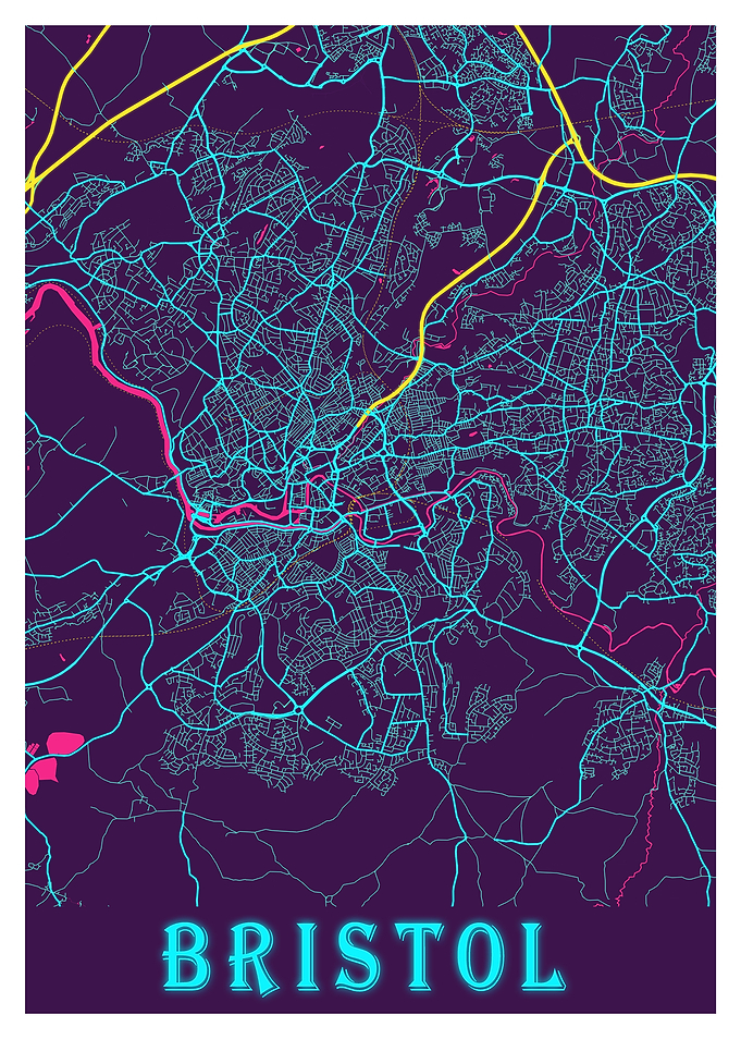 Bristol Neon City Map