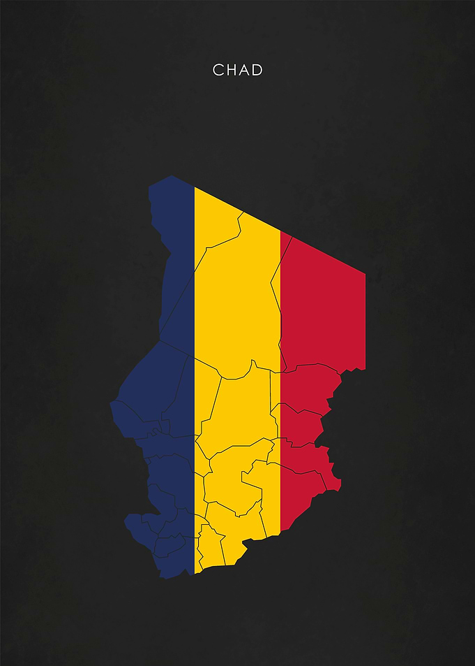Chad Flag Map Africa