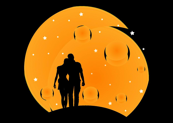 Moon Couple Moon And Sky L