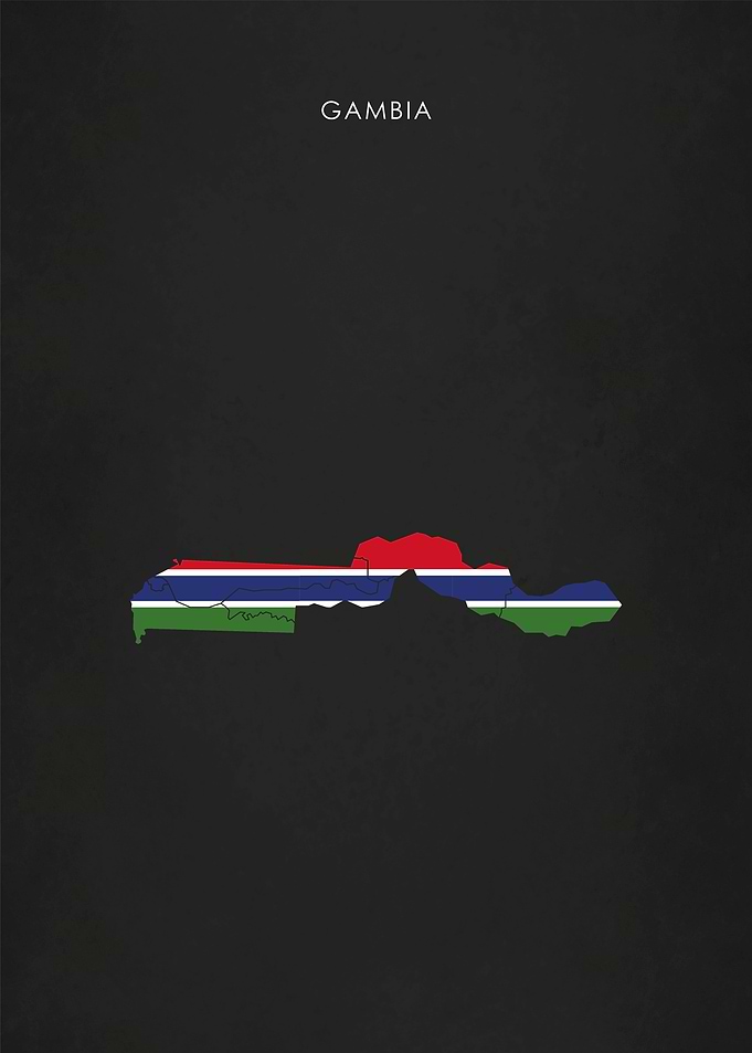 Gambia Flag Map Africa
