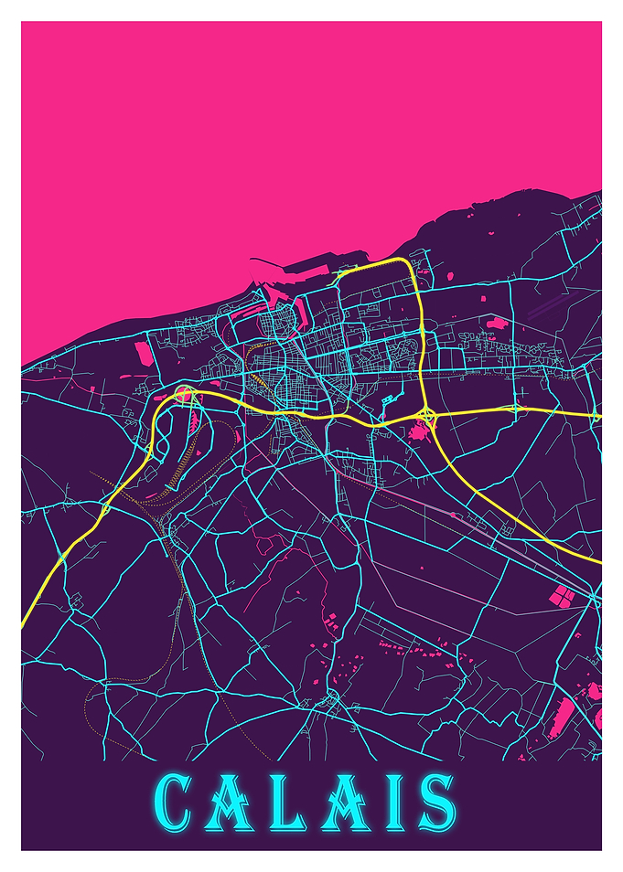 Calais Neon City Map