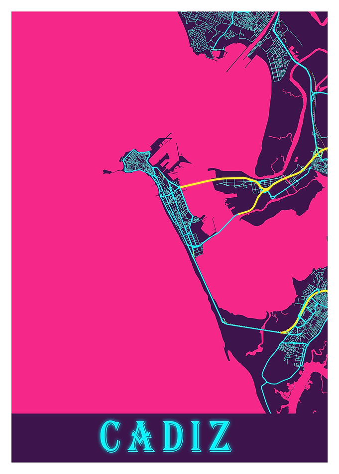 Cadiz Neon City Map