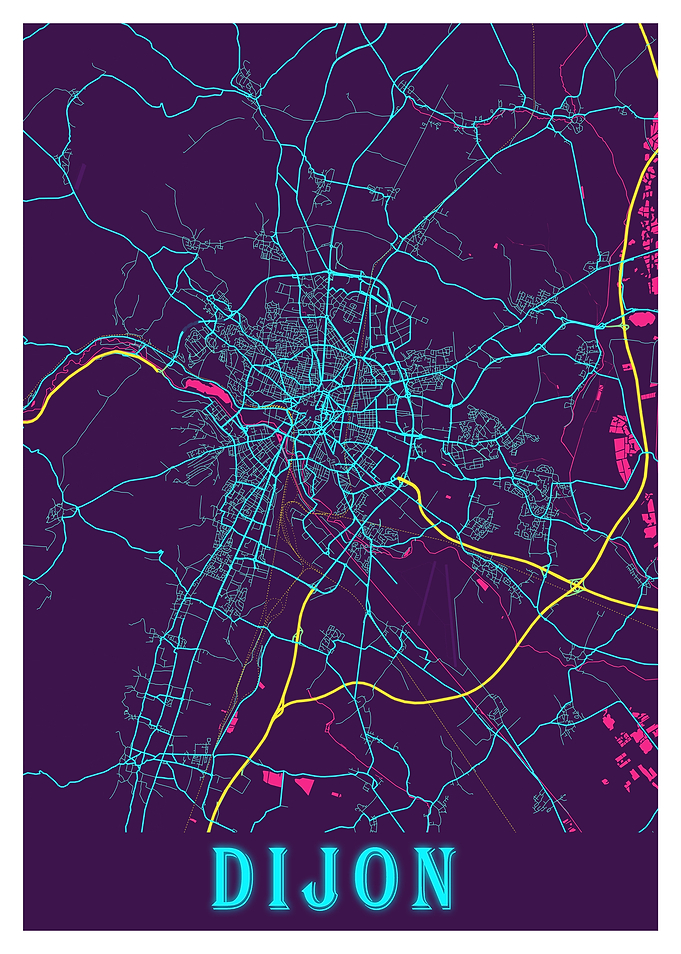 Dijon Neon City Map