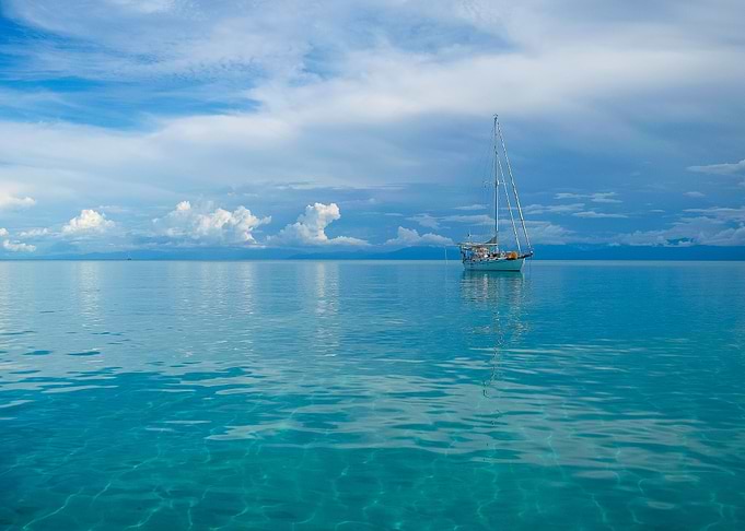Sailboat Floating In Pool