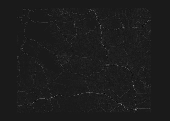 Roads of Wyoming Map