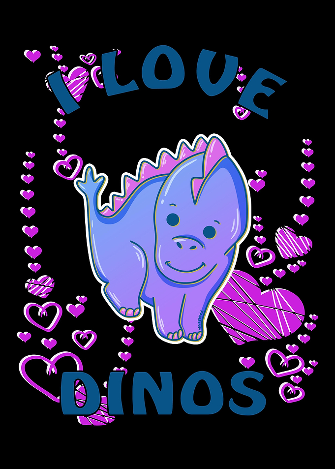 Heart symbol Dino Kids Din