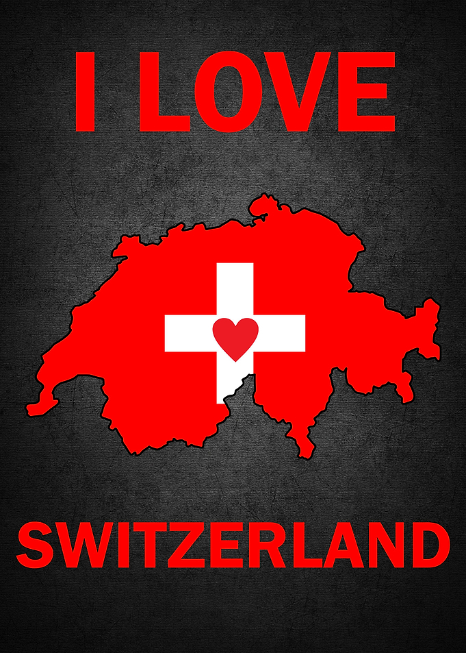 I Love Switzerland Map
