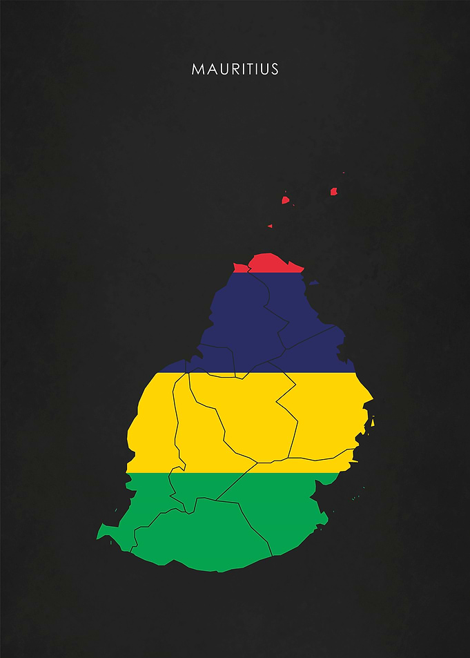 Mauritius Flag Map Africa