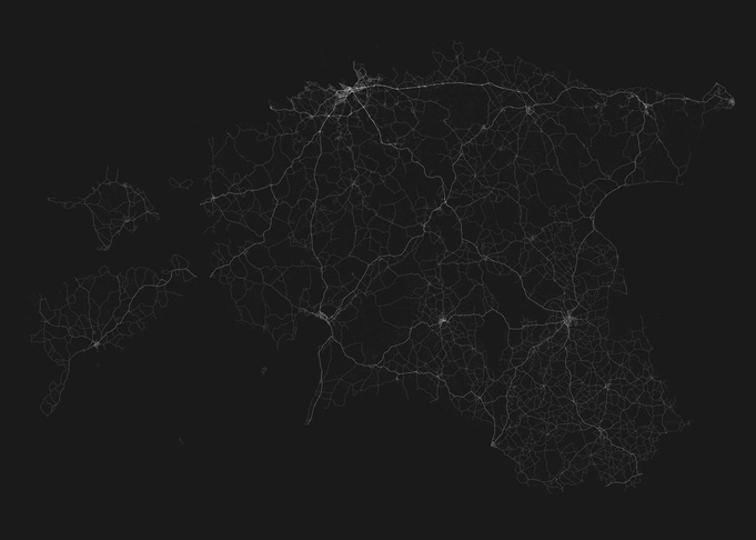 Roads of Estonia Map