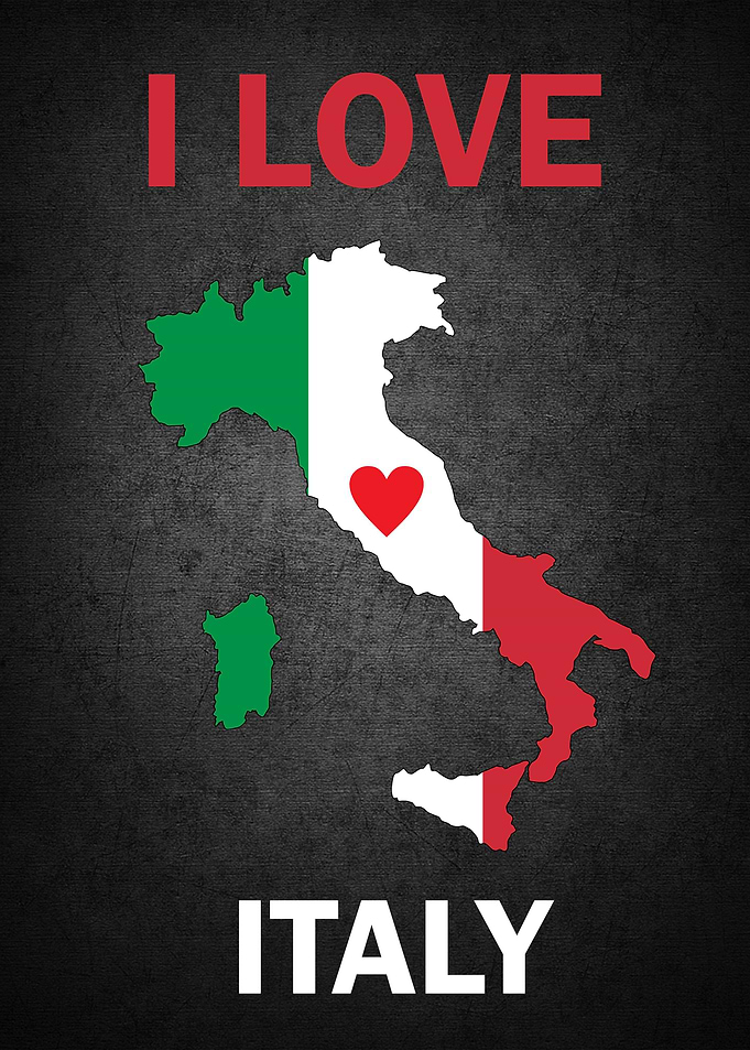 I Love Italy Map