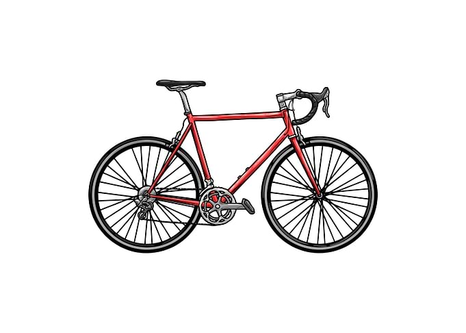 Red racing bicycle saddle