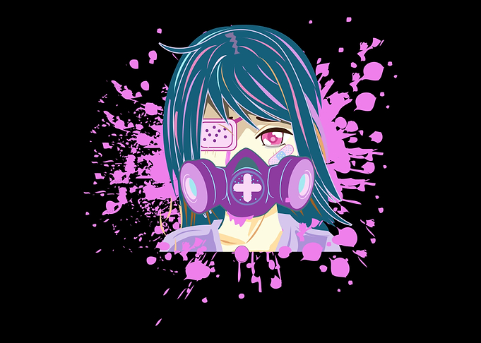 Pastel Anime Girl Gas Mask