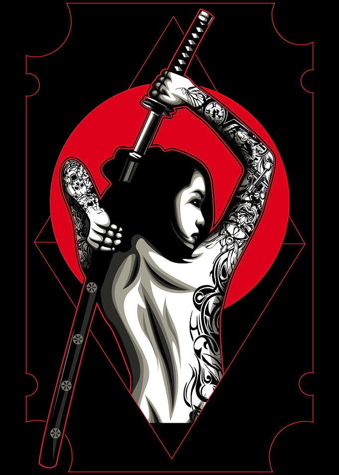 Tattoo Woman with Katana
