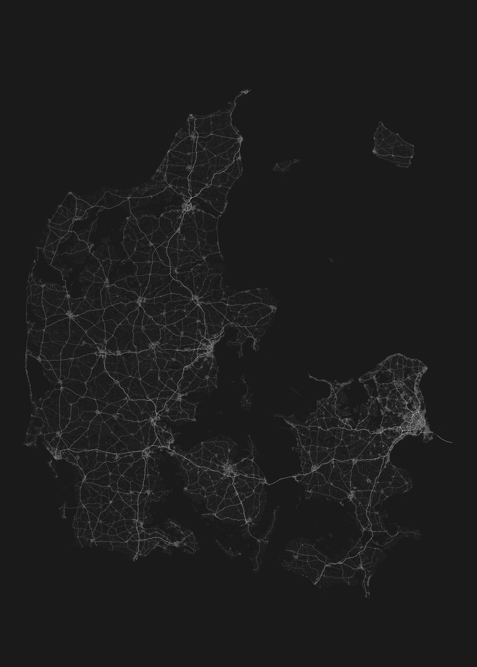 Roads of Denmark Map