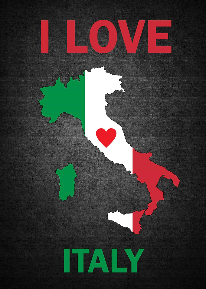 I Love Italy Map