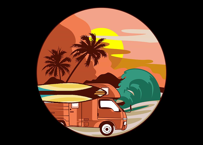 Beach Van Sun Tourist And