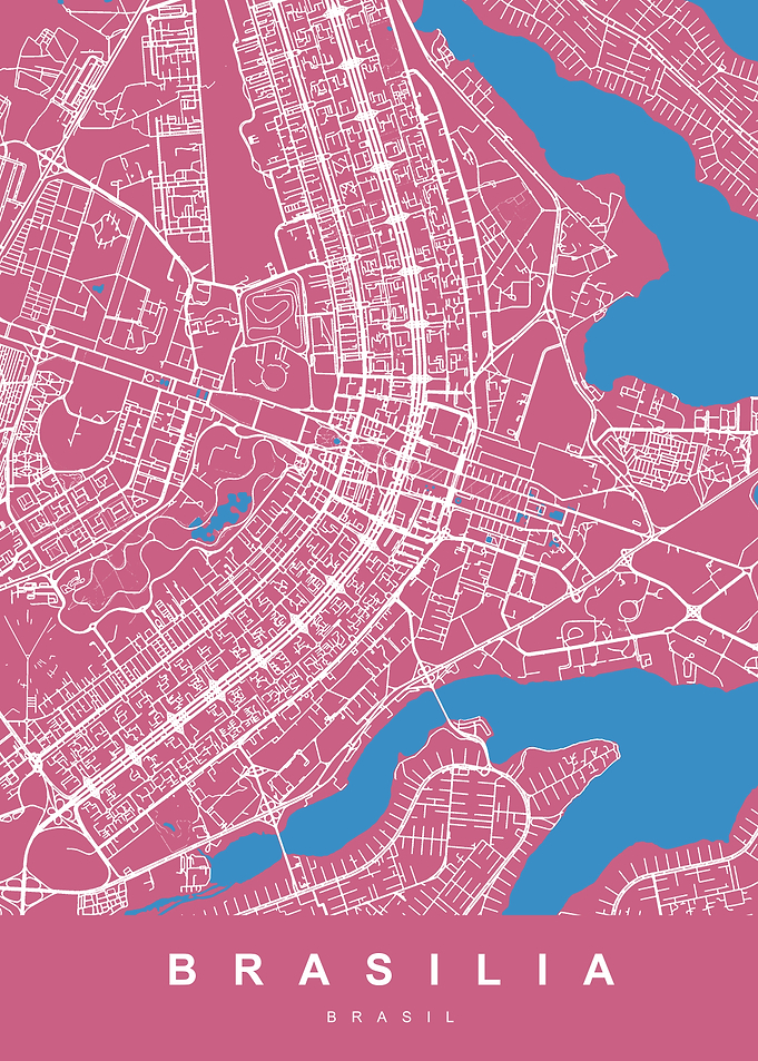BRASILIA Map Brasil Pink