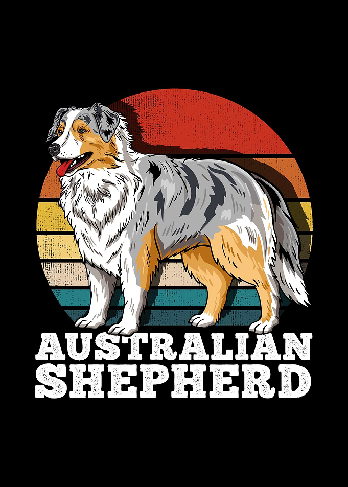 Australian Shepherd Retro