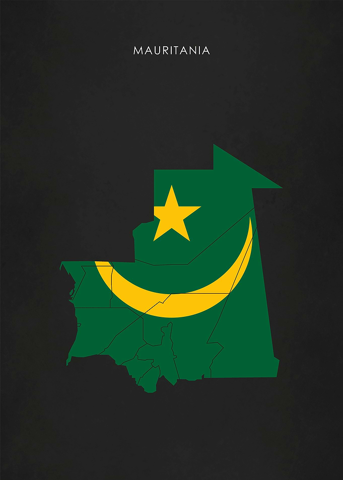 Mauritania Flag Map Africa