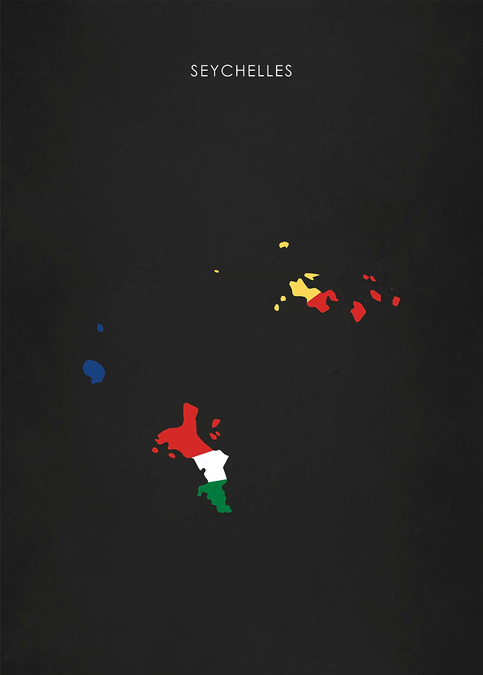 Seychelles Flag Map