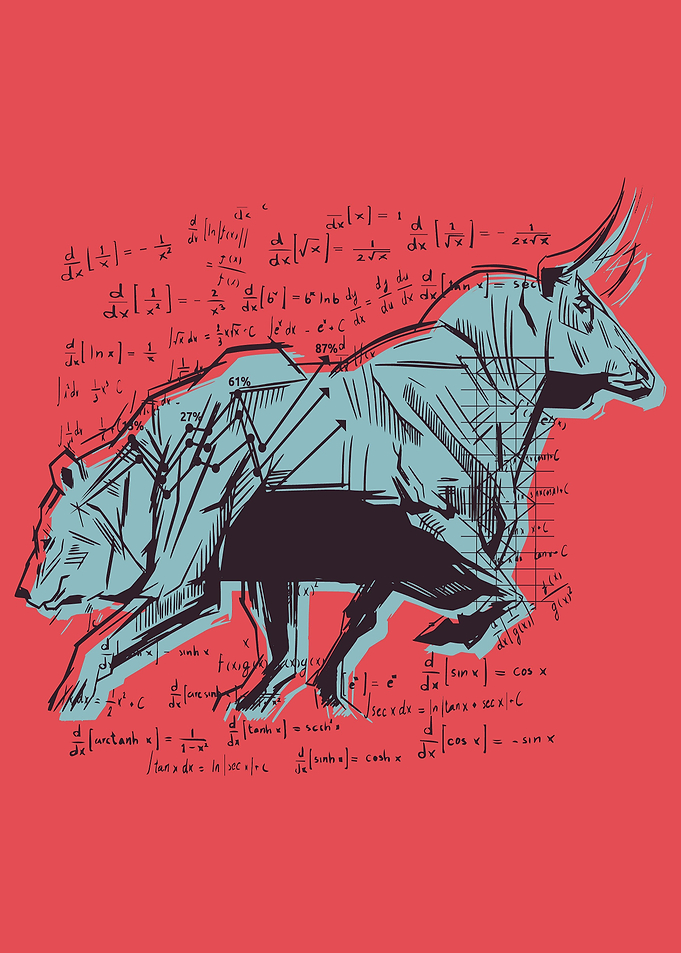 Stock Bull Bear Market Art