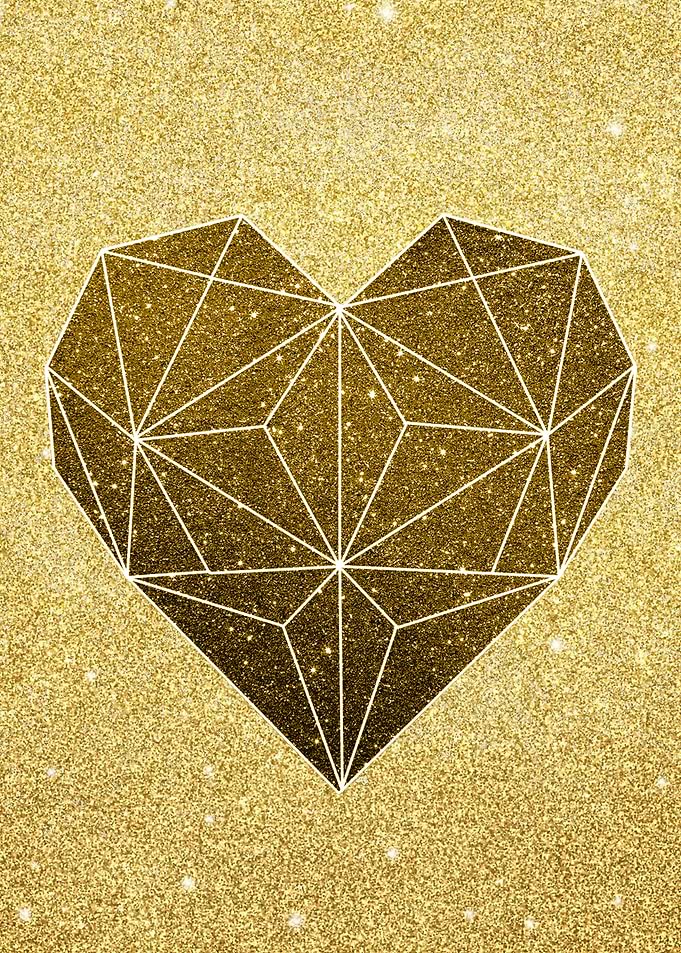 Gold glitter Love Heart