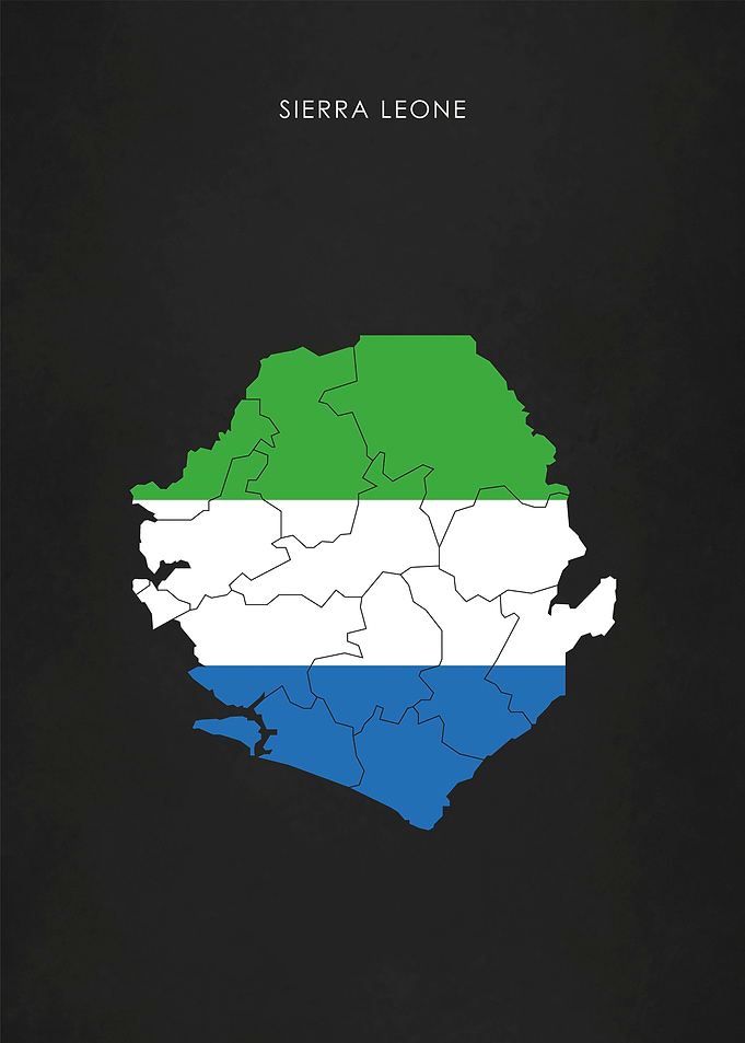 Sierra Leone Flag Map