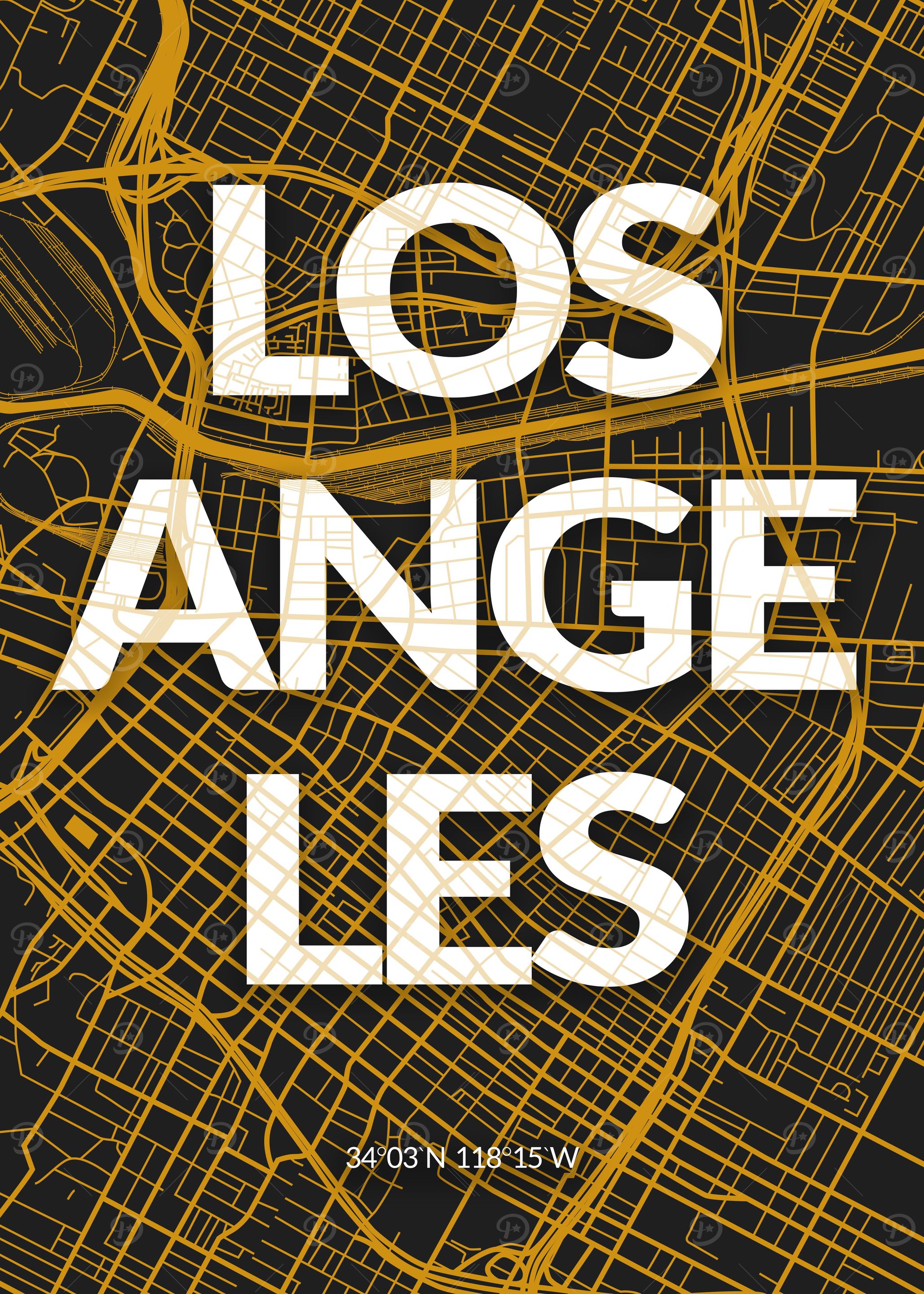 Colorful Los Angeles Map