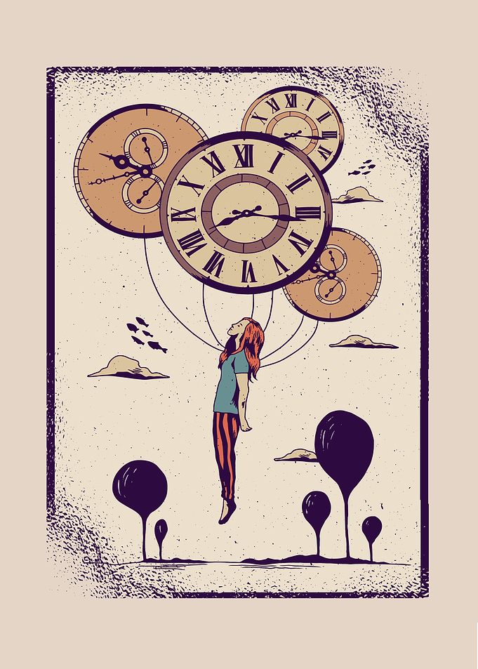 Abstrakte Uhr Frau