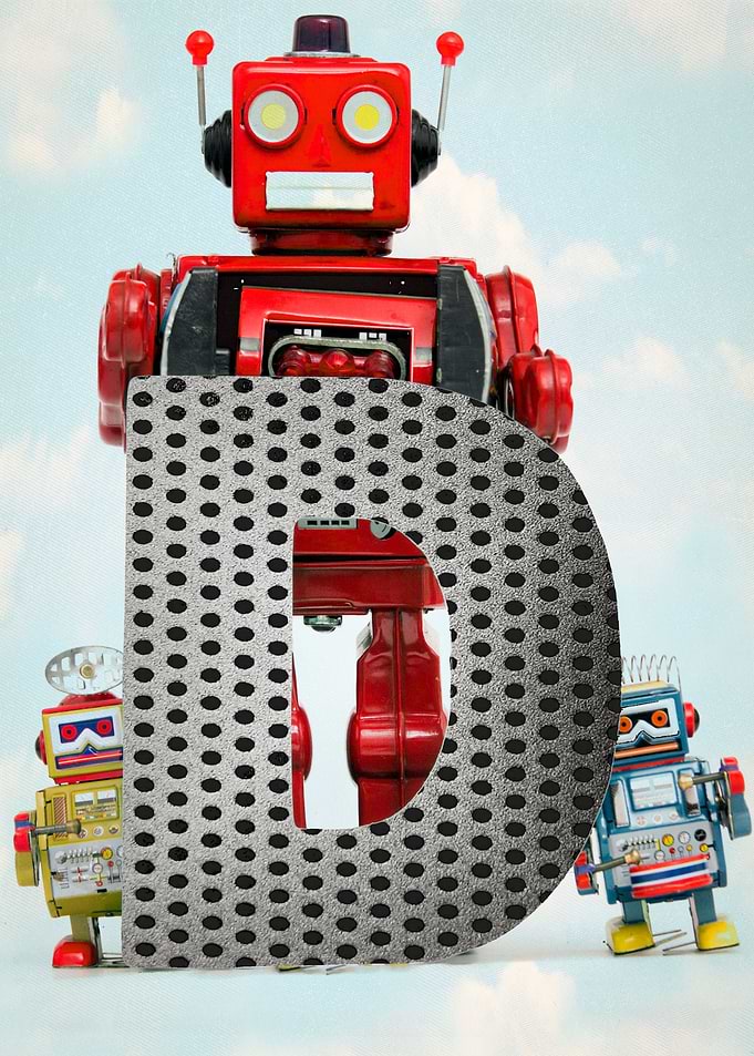 Big letter D robots