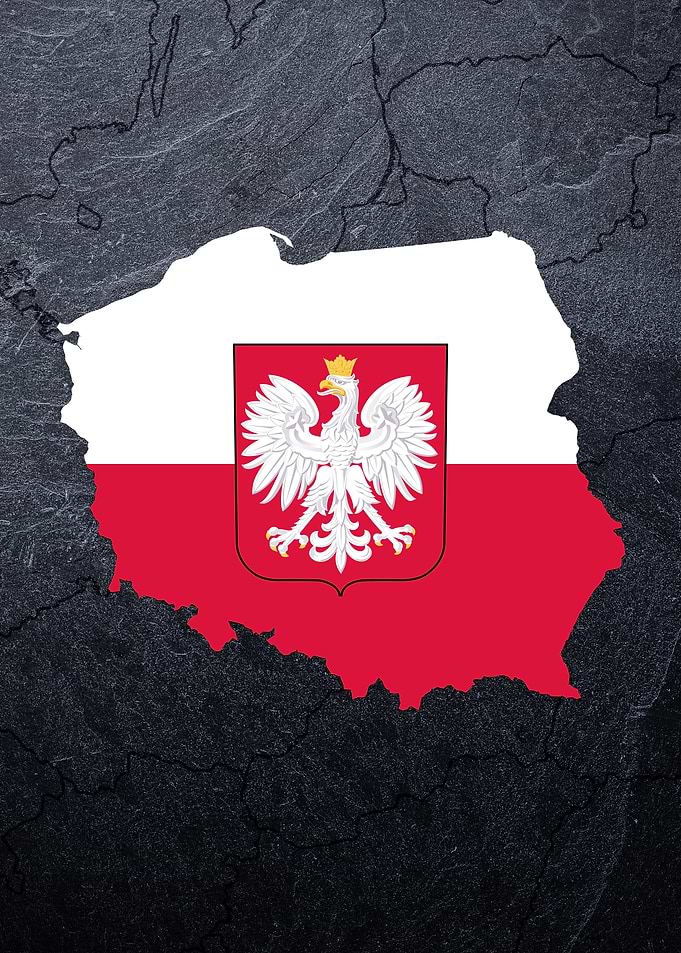 Poland flag country map