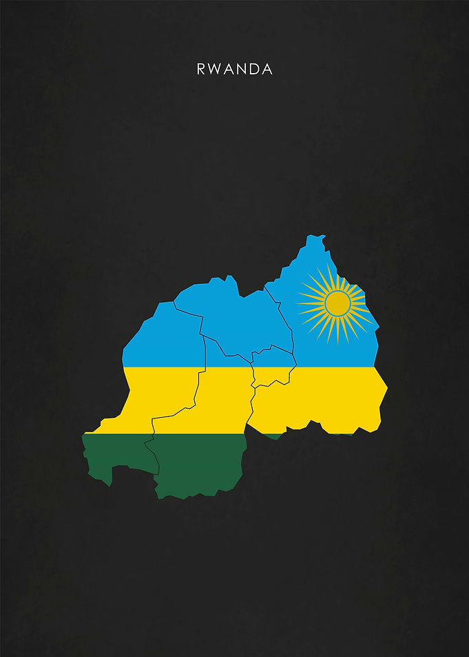Rwanda Flag Map