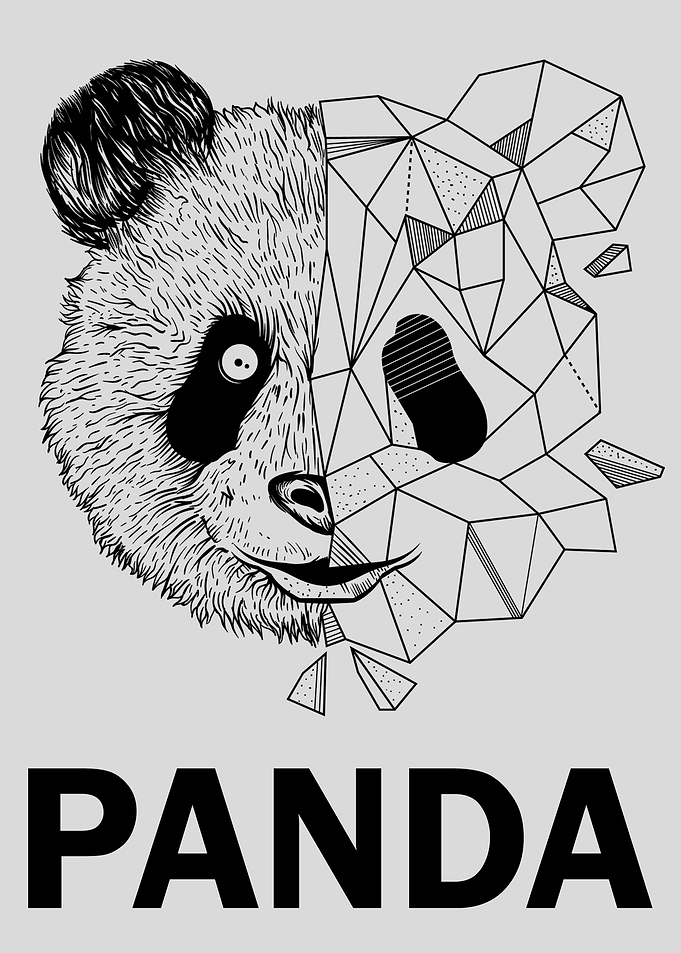 Geometric Panda Bear