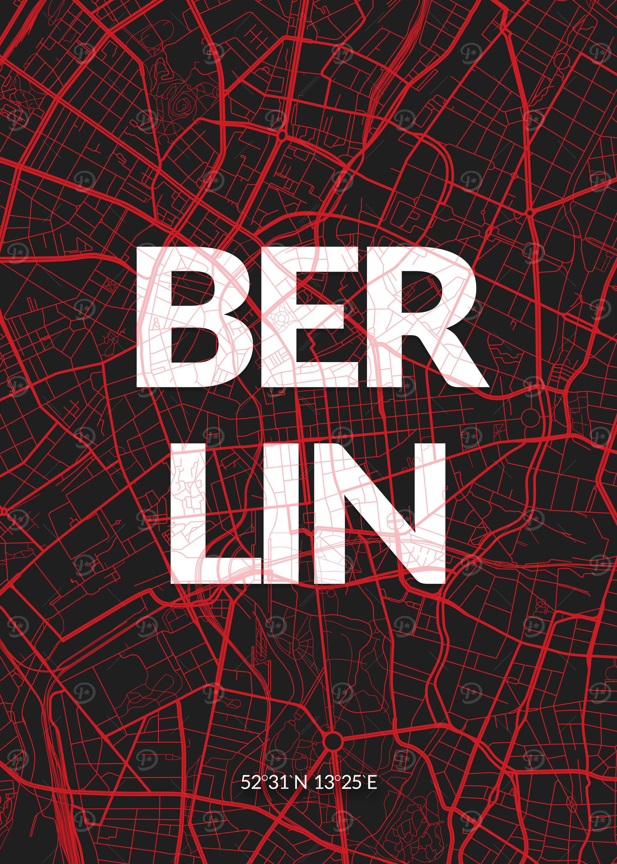 Colorful Berlin Map