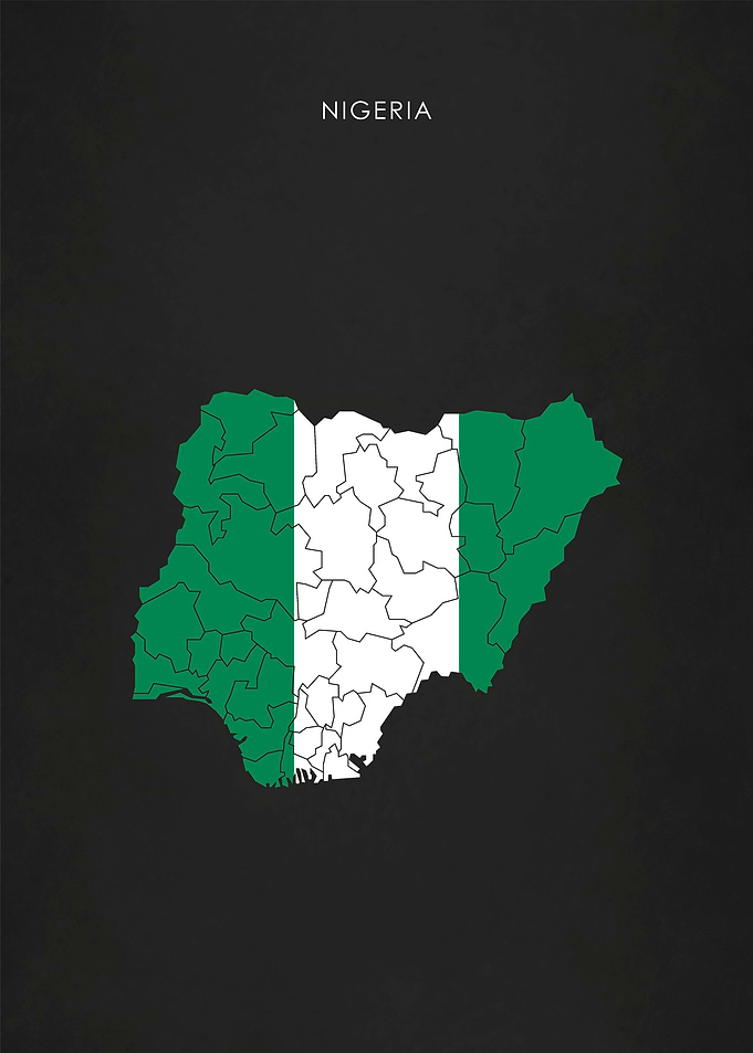 Nigeria Flag Map
