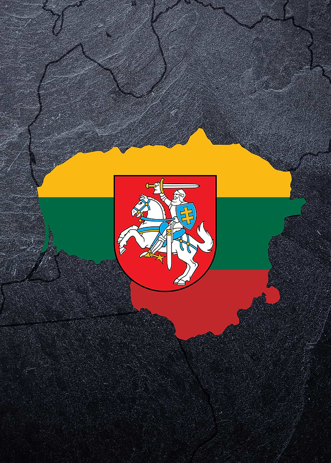 Lithuania flag country map
