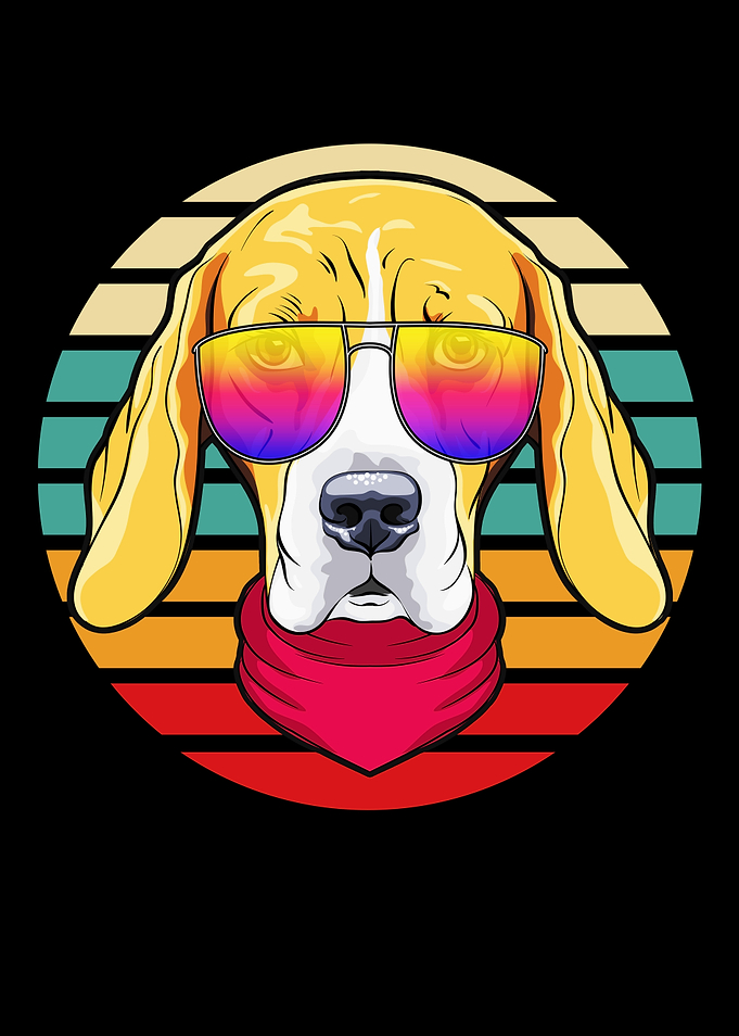 Cool Hipster Dog Retro