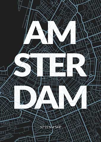 Colorful Amsterdam Map